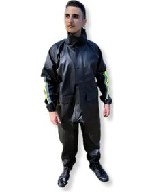 Resim Geborgenheit Reflektörlü Cepli Motorcu Kalın Motosiklet Yağmurluk 