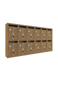 Resim rafineritasarım Posta Kutusu Kilitli Sistem Kahverengi 12'li 