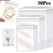 Resim 30 Adet Şeffaf PVC Takı Pouches ile Fermuar - Dayanıklı, Su Geçirmez Depolama Çantaları için Küpeler, Kolyeler, Bileklikler - Takı Aksesuarlarını Düzenlemek ve Sergilemek için İdeal 