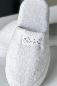 Resim Havlu Terlik |%100 Pamuk | Kaymaz Kalın Taban | Sauna Spa Otel Banyo Ev Misafir Lohusa Terliği 28 