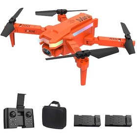 Resim Samdoo Küçük Boy Katlanabilir Drone Xt8: 4k İki Kameralı, İki Pil, Yol Planlama Ve El İsareti Fotoğraf Çekimi, Depolama Çantası İle Turuncu 