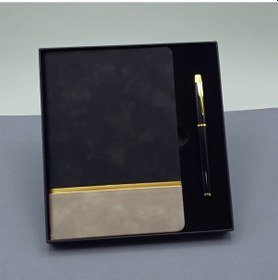 Resim Büro Ev Ofis Hediyesi İçin Siyah Kalem Kutulu Defter Seti 