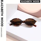 Resim 1 Çift ELAZABETH WOOD Y2K Moda Oval Gözlük - Kaplumbağa Desenli, Dayanıklı PC Çerçeve ve Lens, Partiler & Fotoğraf Çekimleri İçin İdeal - Temizleme Bezi Dahil 