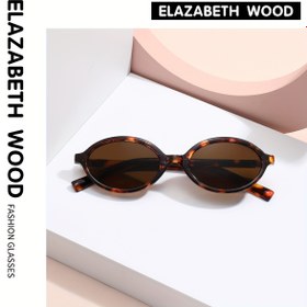 Resim 1 Çift ELAZABETH WOOD Y2K Moda Oval Gözlük - Kaplumbağa Desenli, Dayanıklı PC Çerçeve ve Lens, Partiler & Fotoğraf Çekimleri İçin İdeal - Temizleme Bezi Dahil 