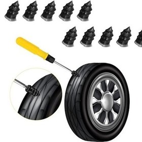 Resim 10 Adet Çok Amaçlı Kolay Kullanılabilir Araba Lastiği Tamir Kauçuğu 