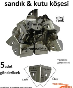 Resim Sandık Köşesi Metal Nikel Krom Renk Hobi Kutu Köşesi Ahşap Kutu K 