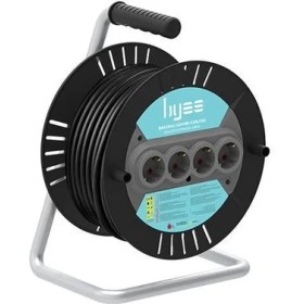 Resim Byes 3x1,5 30M Kablolu 4 Prizli Plastik Makara 