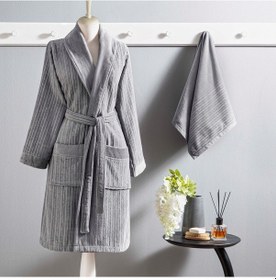 Resim Taç Ritmo Pamuk S/m Bornoz Set Antrasit 000001500217917001 Antrasit 