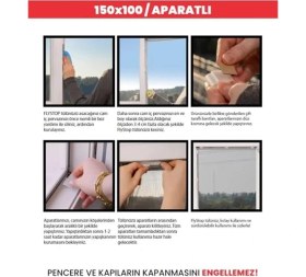 Resim AyrStore Pencere Sinekliği, Çift Kanat Beyaz Tül Sineklik, Sivrisinek Ağı, Sinek Böcek Tutucu 
