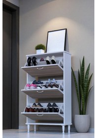 Resim Eliusta Duru 72 Cm Genişlikte Cordoba Renk Ayaklı Ayakkabılık Antre/kapı Önü 72x127x26 Cm Ayakkabılık Cordoba 