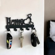 Resim Decorelax Metal Dekoratif Kalpli Anahtar Askısı - Siyah Renk Model 1 