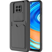 Resim Xiaomi Redmi Note 9 Pro Uyumlu Kılıf ​sürgülü Lens Koruma Kart Bölmeli Fit Özel Koleksiyon Case 