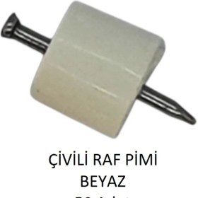 Resim Çivili Raf Pimi Beyaz 50 Adet 