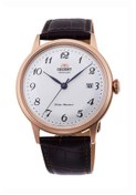 Resim Orient RA-AC0001S10B 41 mm Deri Kordonlu Otomatik Erkek Kol Saat Kehribar Tesbih Hediyeli 