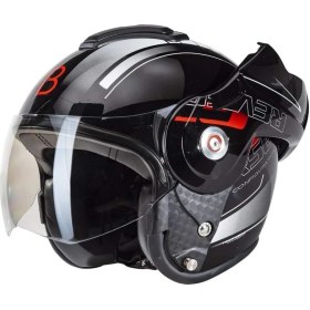 Resim beon B 702 Reverse Tam Açılır Kask Siyah Beyaz Kırmızı M 