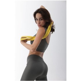 Resim Seamless Gri Normal Bel Fitted Basic Sporcu Tayt Takımı Gri 