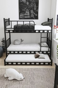 Resim ARGİMO Zambak Yavrulu Genç Çocuk Odası Metal Ranza Ve Karyola 90x190 