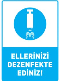 Resim TELLGRAF Ellerinizi Dezenfekte Ediniz Uyarı Panosu 