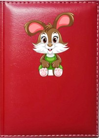 Resim Promosyon Denizi Sevimli Tavşan 4 Görselli Kırmızı Ruhsat Kabı 