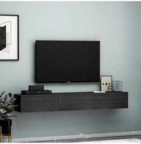 Resim Meltem Çelik - BMdekor TV Sehpası Tunus Siyah 180 cm 