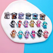 Resim 6 adet Antik Gümüş Kaplama Emaye Köpek Bağlantı Charm Takı Yapımı Bilezik Aksesuarları DIY El Yapımı 25x15mm 
