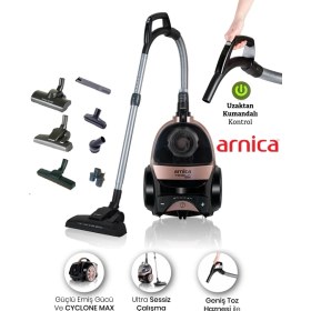 Resim Arnica Turbo Başlıklı Premium Torbasız Süpürge, Hepa 13 Alerjik Filtreli Ultra Sessiz, 3l Geniş Hazne 750W 