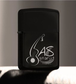 Resim Kişiye Özel Mesleki Bas Gitarist Benzinli Siyah Metal Çakmak - 1 