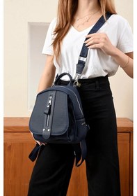Resim Just Polo Kadın Günlük Kullanıma Uygun Ayarlanabilir Askılı Lüks Sırt Çantası Shopper Lacivert 