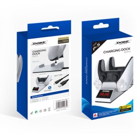 Resim Dobe Ps5 Charging Dock Led Işıklı Göstergeli Playstation 5 Şarj Istasyonu Şarj Standı 