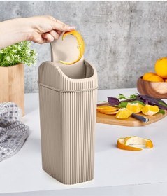 Resim Deco Slim Çöp Kovası Altın - Krem 
