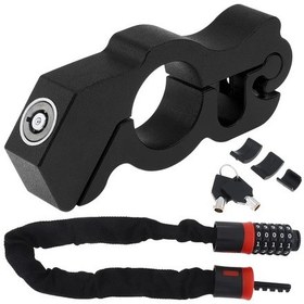 Resim Dream011 Siyah 5 Haneli Şifreli Cnc Alüminyum Motosiklet Scooter Kilit Fren Kilidi Çelik Zincir 