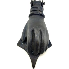 Resim Antika Tarz Dekoratif Pirinç El Kapı Tokmağı, Taktak - 167X75 Mm, Oksit - Lisinya 