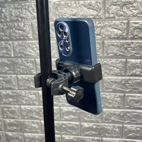 Resim 1 adet/2 adet Evrensel Mikrofon Mik Standı 360 Derece Dönen Bisiklet Motor Bisiklet Telefon Tutucu Akıllı Telefonlar için Bas Gitar Aksesuarları Yeni, Cadılar Bayramı 