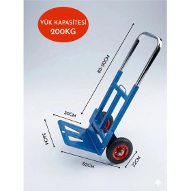 Resim Fujika Yeni Nesil Profesyonel 200KG Taşıma Kapasite Katlanır El Arabası Koli Yük Eşya Paket Taşıma 
