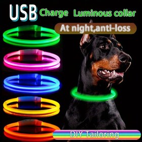 Resim 1pc Parlak Arkadaş USB Şarj Edilebilir LED Evcil Hayvan Kolyesi, Ayarlanabilir Anti-Kaybolma Köpek Kolyesi, Dayanıklı ABS Malzeme ve Uzun Ömürlü Lityum Polimer Batarya ile 