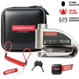 Resim Knmaster Dl610a Alarmlı Disk Kilidi 10 Mm Çelik Pim Hatırlatm 