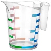 Resim MuazShop® 1000 ml Renkli Dereceli Sert Plastik Mutfak Ölçü Kabı 