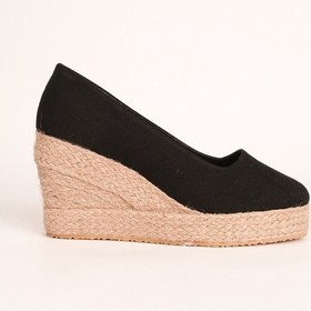 Resim Star Tombis Siyah Platformlu Keten Dolgu Topuk Siyah 1490 