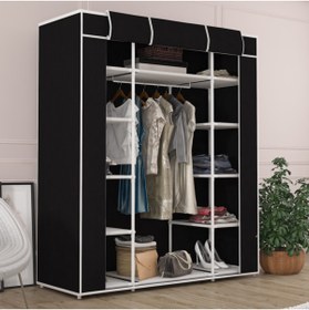 Resim BYDAMAT Bez Dolap Çift Yandan Raflı Siyah 