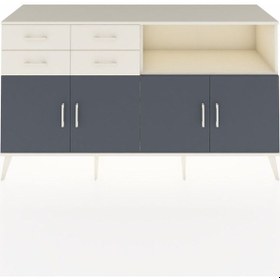 Resim Hyperion Konsol 4 Raflı 4 Çekmeceli 4 Kapaklı 176x44x99 Aytaşı-an Aytaşı-antrasit/aytaşı 