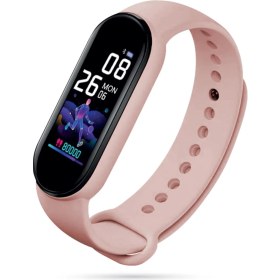 Resim Polosmart PBS115 Adım Sayar Uyku Takip Müzik Kontrol Spor Mod Bluetooth Akıllı Saat Bileklik Pembe 