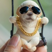 Resim Gözlerle ve Altın Zincirle Şirin Labrador Yavrusu - Halat Üzerinde Sallanır, Reçine Araba İç Mekan Asılı Süs, Aile ve Arkadaşlar İçin İdeal Doğum Günü Hediyesi, Araba Aksesuarı | Canlı Tasarım | Dayanıklı Reçine, Köpek Aksesuarları 