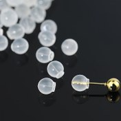 Resim 20 adet Yumuşak Silikon Küpe Arkaları, Kaymaz & Sızdırmaz, DIY Takı Yapımı için Şeffaf Top Tasarımı - Altın Tonlu Kavrama ile Rahat Güvenlikli Çivi Arkaları 