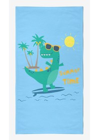 Resim Surf Dino 2 Dijital Baskılı 75x145 Cm Çocuk Plaj Havlusu 