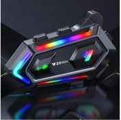 Resim Y20 Max Motosiklet Bluetooth 5.3 Kask Intercom 2 Kişi 300 Metre Eşleşme Özellikli 