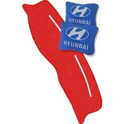 Resim Hyundai Accent Yumurta Kasa Kırmızı Torpido Koruma Halısı Hyundai Nakışlı Mavi Polar Oto Yastık 