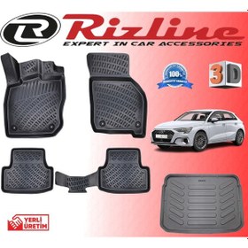 Resim Audi A3 Hb 3D Paspas + Bagaj Havuzu 2020 Sonrası Rizline 