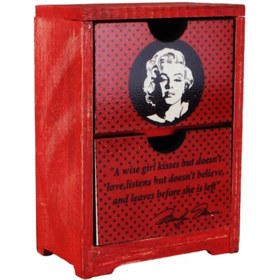Resim HediyeKanalı Marilyn Monroe Ahşap El Yapımı Şifonyer 