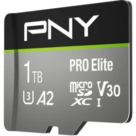 Resim Pny Pro Elite Microsdxc Hafıza Kartı 512 GB + Sd Adaptör, 100 Mb/s'ye Kadar Okuma Hızı, 90 Mb/s'ye Kadar Yazma Hızı, Sınıf 10 Uhs-I, U3, A2 Uygulama Performansı, 4K Video Için V30 