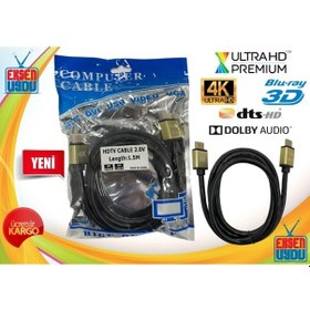 Resim Tenon 4K Hdmi Kablo - V2.0 4K Ultra Hd 1.5 Metre Altın Uçlu 